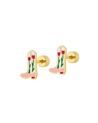 Tulip Cowgirl Boot Earrings-Earrings-K. Ellis Boutique