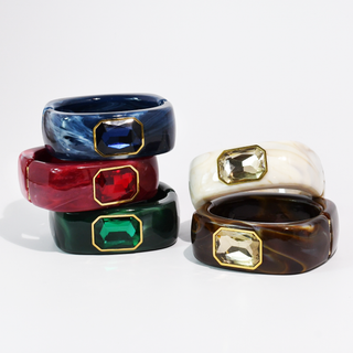 The Gemma Cuff Bracelet: Navy-Bracelet-K. Ellis Boutique