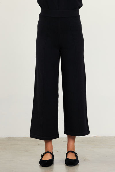 Knit Crop Pants - Black-K. Ellis Boutique