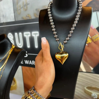 Glam Heart Necklace-K. Ellis Boutique