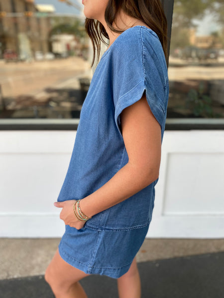 Short Sleeve High Waisted Set - Denim-K. Ellis Boutique