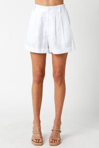 Linen Shorts - White-K. Ellis Boutique