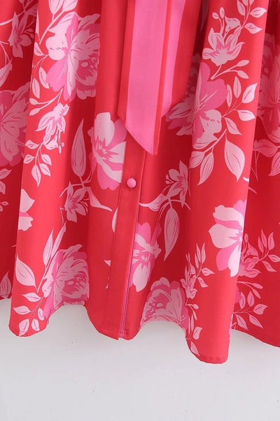 MULTI PRINT LONG SLEEVE BELTED SHIRT DRESS - Pink-K. Ellis Boutique