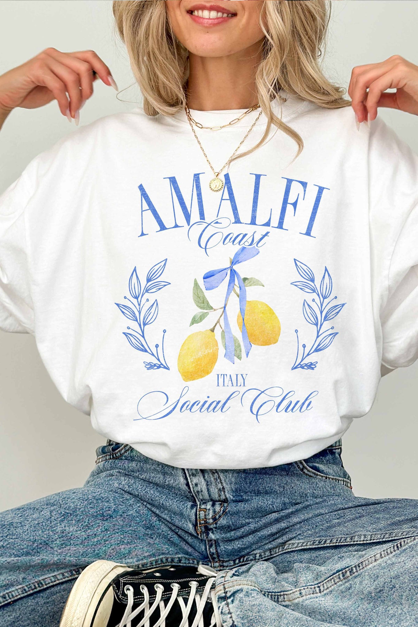 AMALFI COAST SOCIAL CLUB OVERSIZED GRAPHIC TEE-K. Ellis Boutique