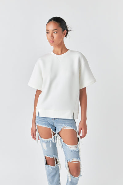 Scuba Sweatshirt- Off White-K. Ellis Boutique