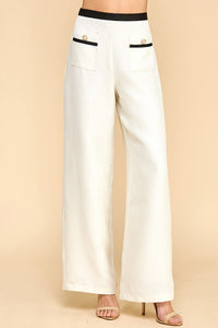 White Tweed Wide-Leg Pants-K. Ellis Boutique