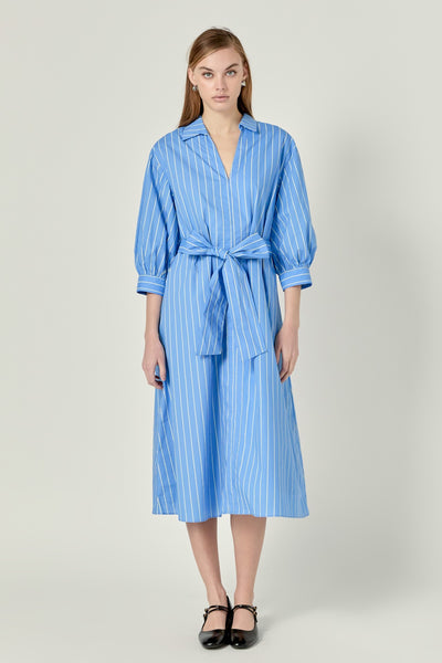 English Factory Shirt Midi Dress - Blue/Yellow-K. Ellis Boutique