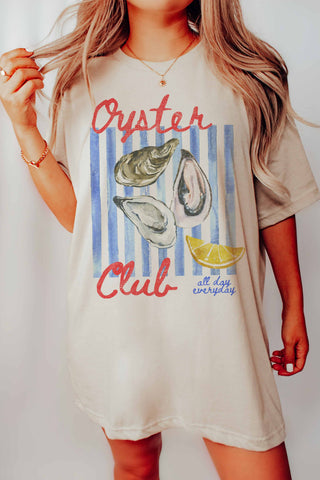 Oyster Club Oversized Graphic Tee-Basic Tee/Tank-K. Ellis Boutique
