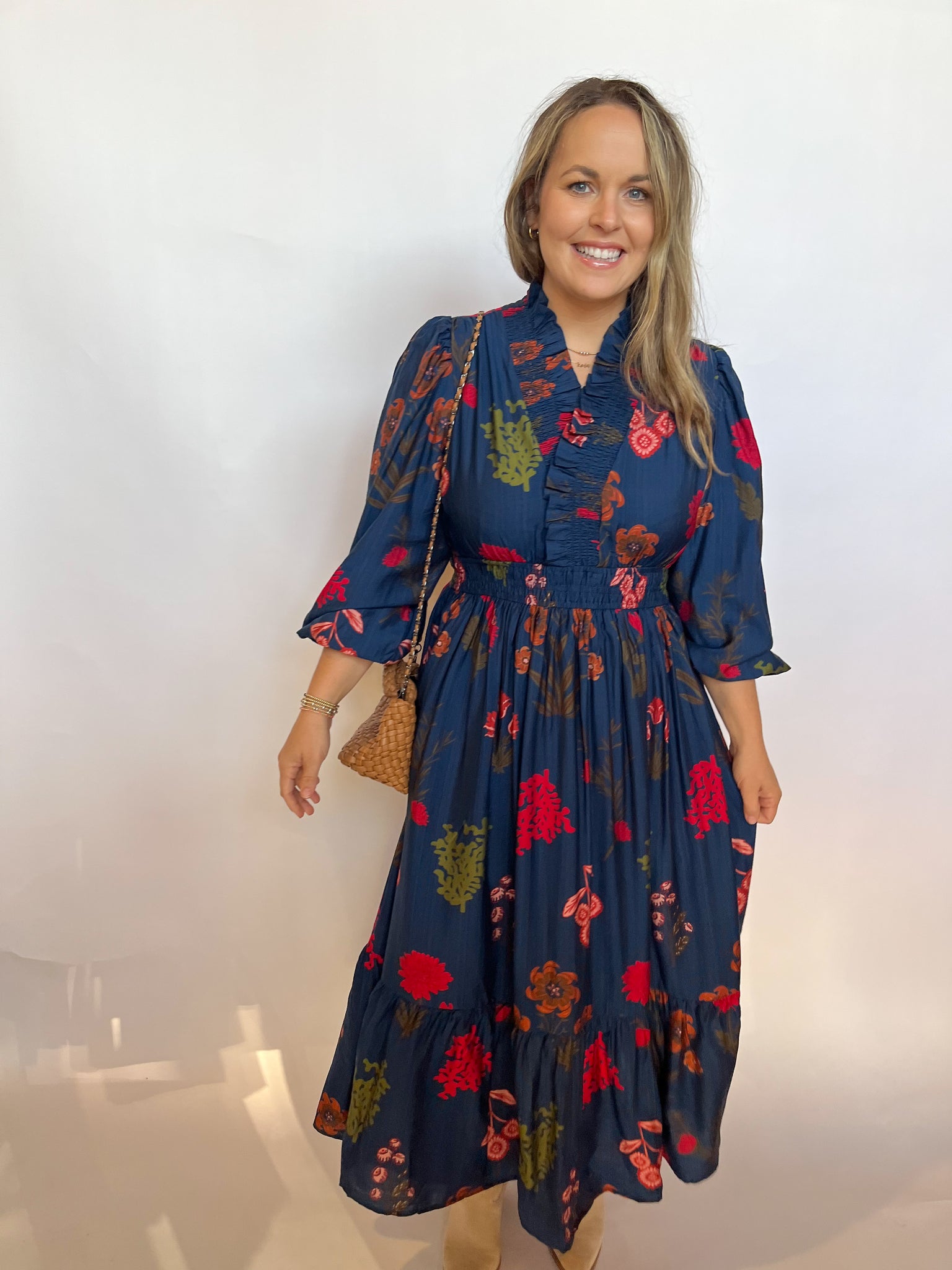 Mix Floral Midi- Midnight Mix-K. Ellis Boutique