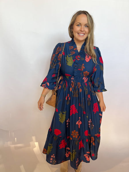 Mix Floral Midi- Midnight Mix-K. Ellis Boutique