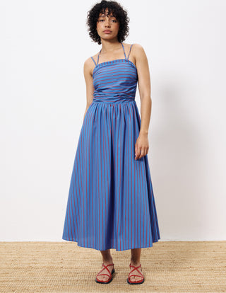 Laeila Striped Midi Dress- Electric Blue- FRNCH-Midi-K. Ellis Boutique