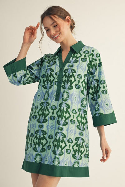 Boho Solid Contrast Mini- Green/Blue-K. Ellis Boutique