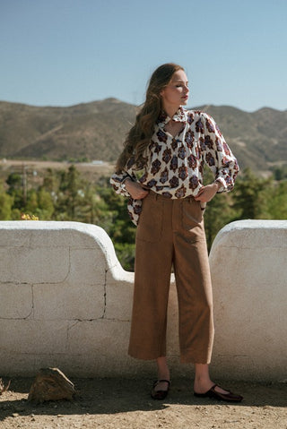 Suede Wide Leg Pants- Brown-K. Ellis Boutique