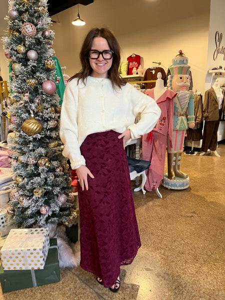 Herbert Skirt Bordeaux- FRNCH-K. Ellis Boutique