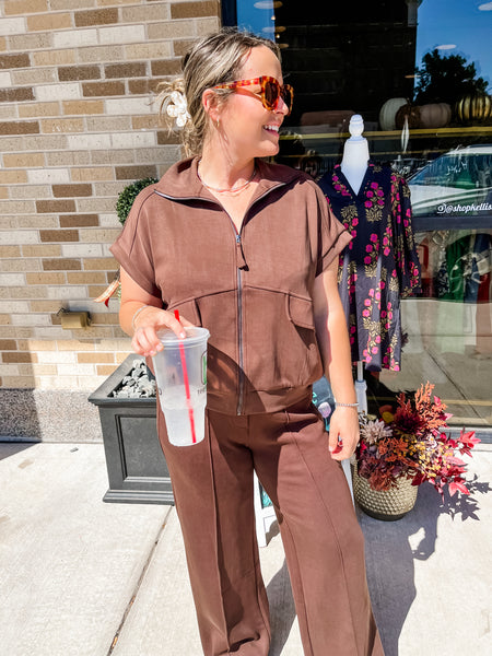 Buttery Soft Modal Pant Set- Espresso-K. Ellis Boutique