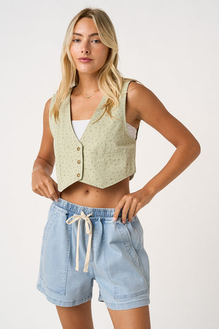 Denim Drawstring Shorts- light denim-Shorts & SKirts-K. Ellis Boutique