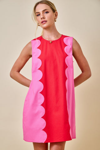 Saylor Scalloped Mini Dress-Mini Dress-K. Ellis Boutique