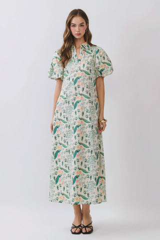Peacock Bloom Midi Dress-Midi-K. Ellis Boutique