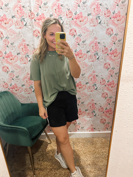 Shoreline Pima Cotton Tee- Moss-K. Ellis Boutique