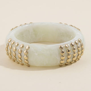 Marbled Bangle With Beaded Stud Rows: SA-Bracelet-K. Ellis Boutique