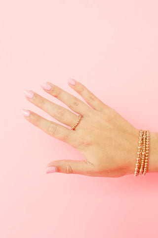Lauren Beaded Band in Gold- Beaded Blondes-Ring-K. Ellis Boutique