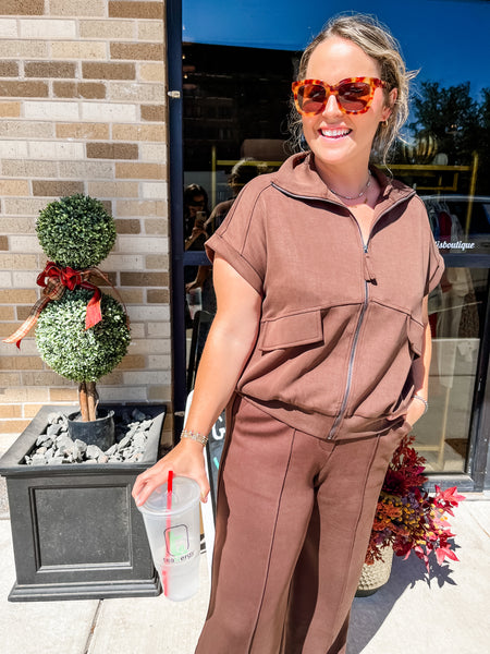 Buttery Soft Modal Pant Set- Espresso-K. Ellis Boutique