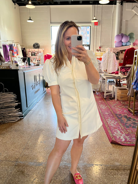 Vivienne Mini Dress- White-K. Ellis Boutique