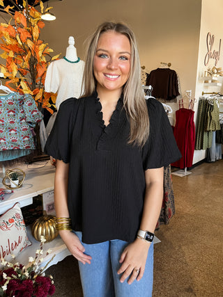 Camille Ruffle Top-Short Sleeve Top-K. Ellis Boutique