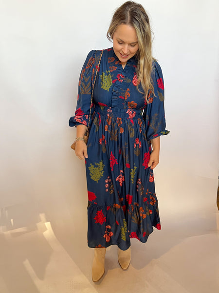 Mix Floral Midi- Midnight Mix-K. Ellis Boutique