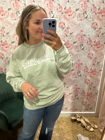Abilene Corded Sweatshirt-Sage-K. Ellis Boutique