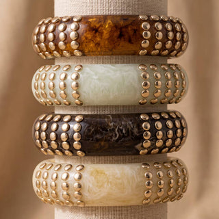 Marbled Bangle With Beaded Stud Rows: SA-Bracelet-K. Ellis Boutique