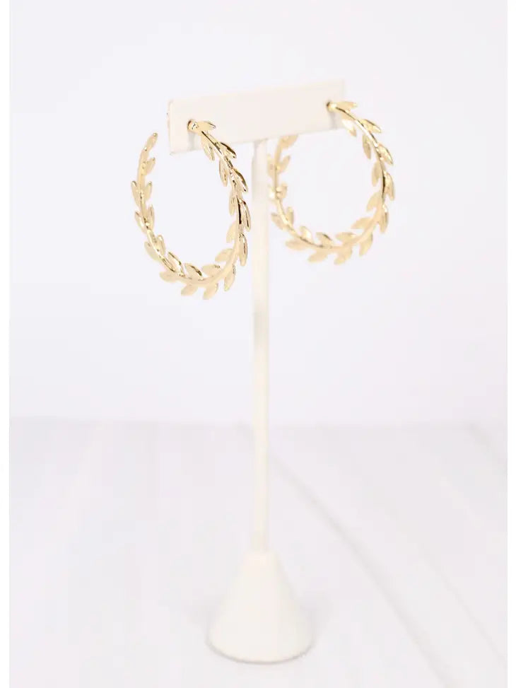 Lyndra Grecian Hoop Earrings - Gold-K. Ellis Boutique