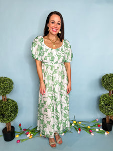 Bloom Maxi Dress- Green-K. Ellis Boutique