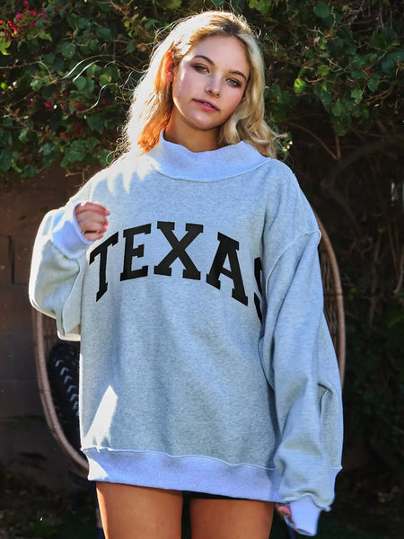 Texas Reversable Mock Neck Sweatshirt-K. Ellis Boutique
