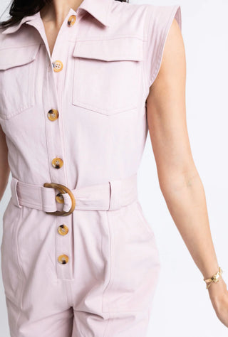 Karlie- Solid Utility Pocket Romper- Blush-jumpsuits/rompers-K. Ellis Boutique