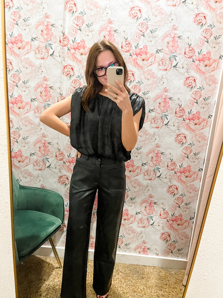 Solid Sleeveless Round Neck Night Out Top - Black-K. Ellis Boutique