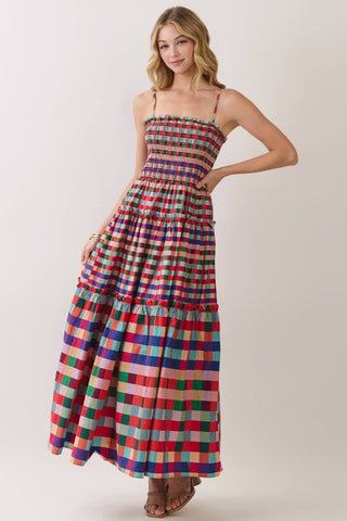 Color Story Plaid Midi Dress-Midi/Maxi Dress-K. Ellis Boutique