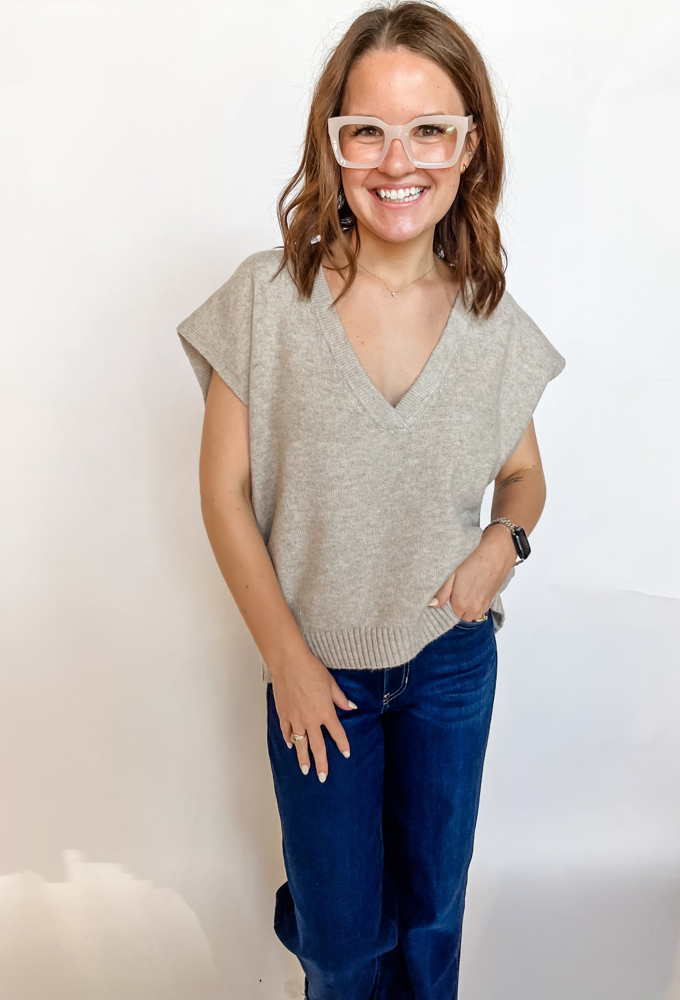 Knit Nellie Sweater Top- Oatmeal-K. Ellis Boutique