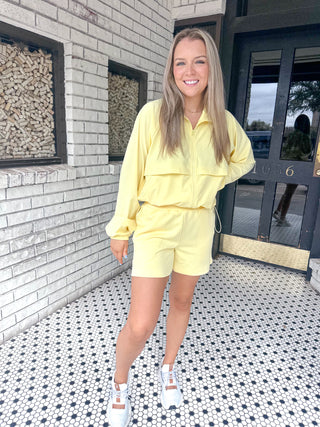 Luxe Ribbed Shorts- Lemon-K. Ellis Boutique
