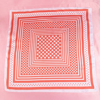 Polka Dot Concentric Square Print Satin Scarf: GN-K. Ellis Boutique