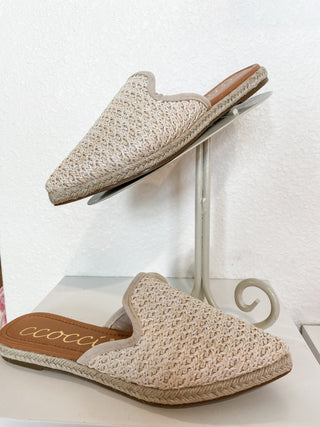 Raffia Mule- Cream-Shoe-K. Ellis Boutique