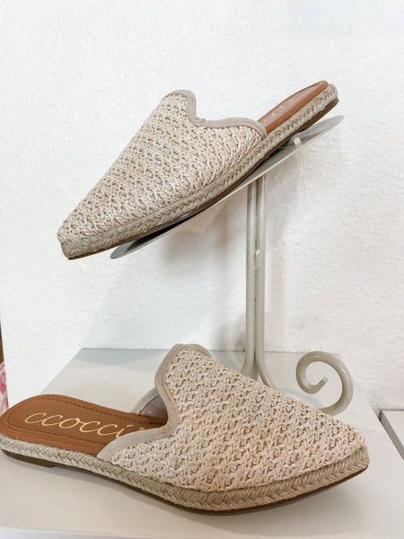 Raffia Mule- Cream-K. Ellis Boutique