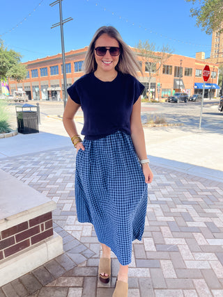 Hadley Gingham Midi Dress