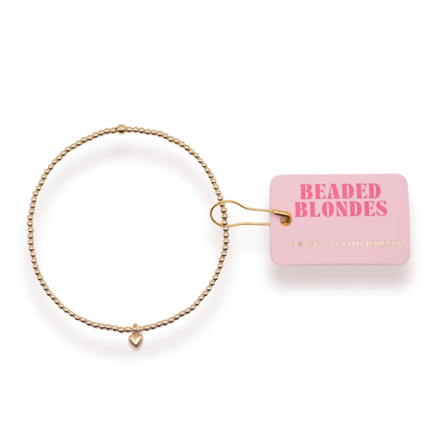 Beaded Blondes- Gold Heart Charm Bracelet-K. Ellis Boutique