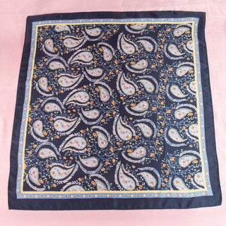 Paisley Floral Print Satin Square Scarf: WH-Other Accessories-K. Ellis Boutique