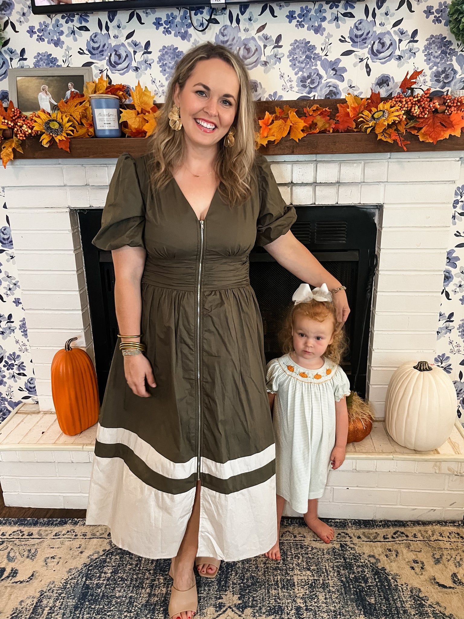 Front Zipper Color Block Midi Dress- Olive-K. Ellis Boutique