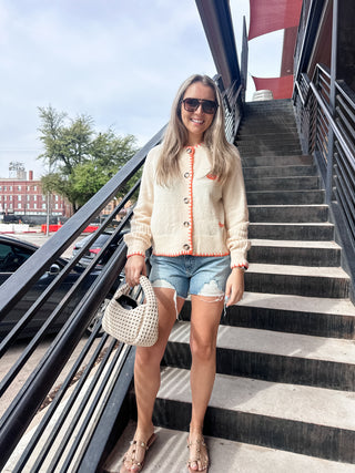 Mara Cardigan Cream- Frnch-Cardigans-K. Ellis Boutique