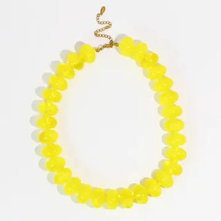 Sugar Bead Yellow Necklace