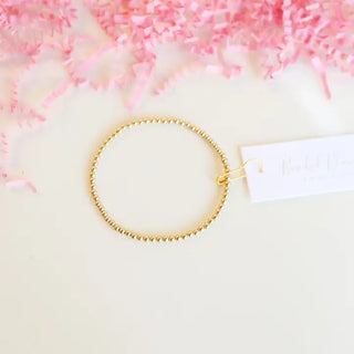 Beaded Blondes 3mm Gold Beaded Bracelet-K. Ellis Boutique