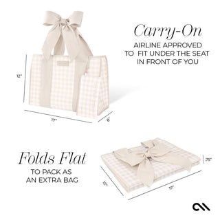 Case-Mate Latte Gingham Bow Jelly Tote Bag-handbag-K. Ellis Boutique